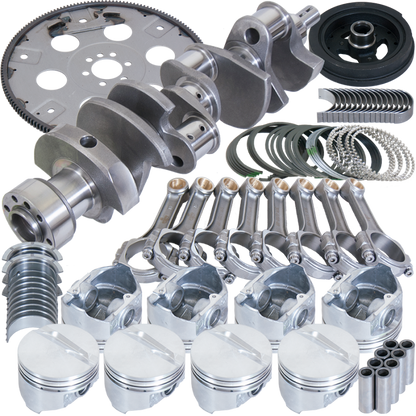 Eagle Chevy 350 1Pc 3.750in Crank 5.700in I-Beam Rods 4.040in Pistons 168 Tooth FP Balanced Assembly