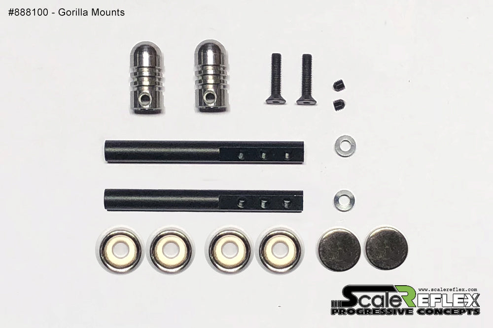 Scale Reflex - BLACK Gorilla Mounts Stealth Magnet Mount Body Post-Less Kit Magnets (FRONT + REAR)  888100