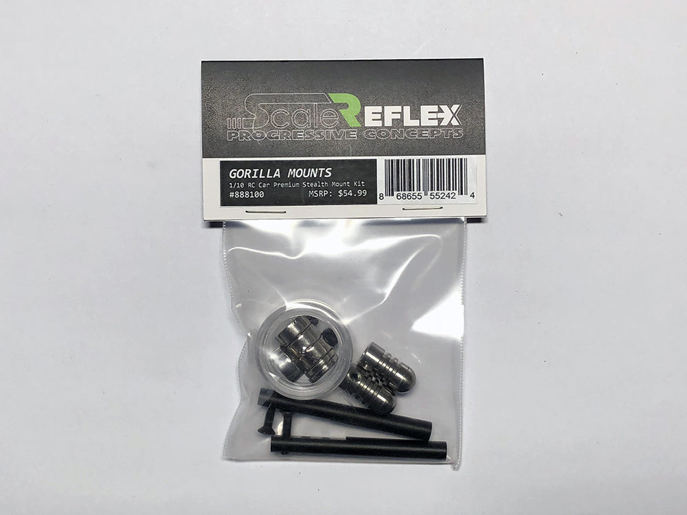 Scale Reflex - BLACK Gorilla Mounts Stealth Magnet Mount Body Post-Less Kit Magnets (FRONT + REAR)  888100