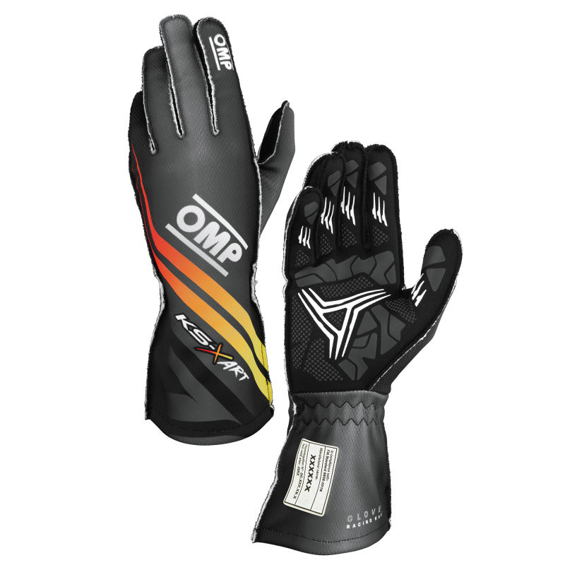 OMP KS-X ART GLOVES my2025 FIA 8877-2022 BLACK/YELLOW/RED SZ XXS