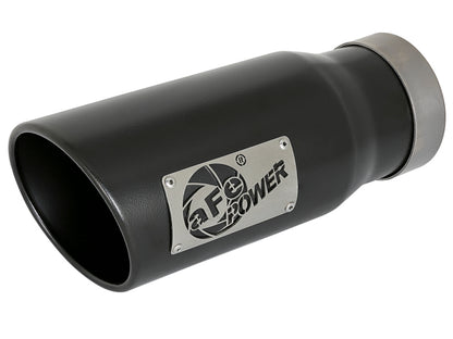 aFe MACH Force-Xp Universal Exhaust Tip 4 IN Inlet x 5 IN Outlet x 12 IN L- Black Tip
