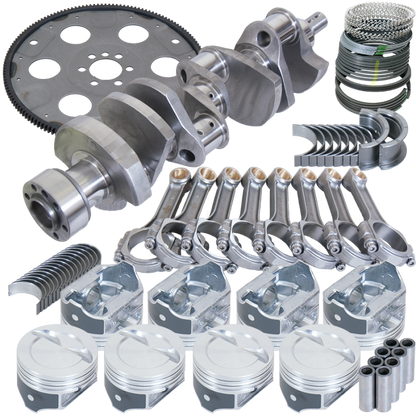 Eagle Chevy 350 1Pc 3.750in Crank 5.700in I-Beam Rod 4.060in Pistons Eagle 153 Tooth FP Bal Assembly
