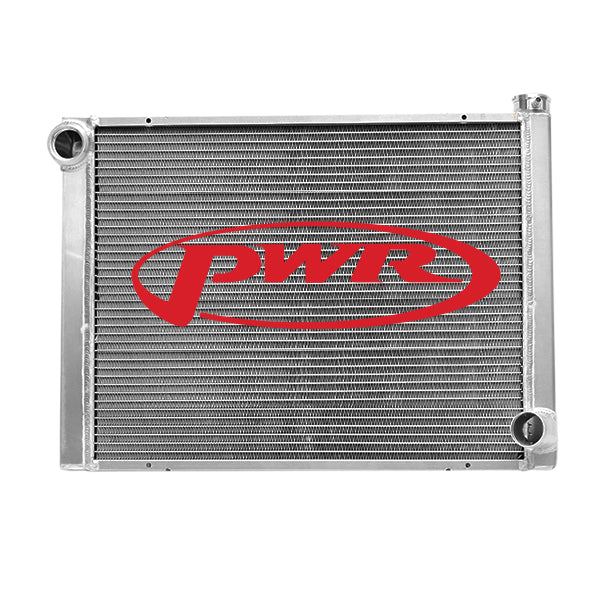 PWR - 42mm Universal Performance Radiator (PWR Open 26″ x 19″) -20 AN Port Inlet, 1-3/4″ Low Outlet