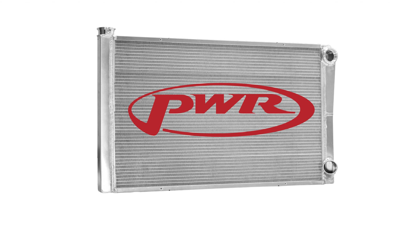 PWR - 42mm Universal Performance Radiator (PWR Open 31” x 19”) -20 AN Port Inlet, 1-3/4″ Low Outlet