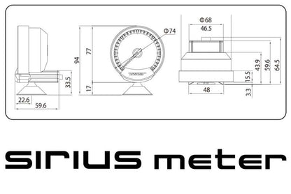 GReddy Sirius Meter - Oil Pressure 0/10.0kPa 74mm Analog Gauge (w/Oil Press Sensor & Harness Set)