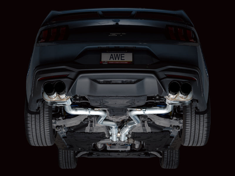 AWE 2024 Ford Mustang GT Fastback S650 RWD SwitchPath Cat-Back Exhaust w/ Quad Diamond Black Tips