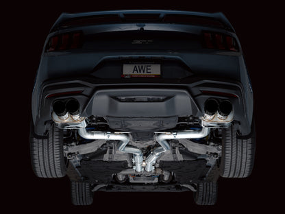 AWE 2024 Ford Mustang GT Fastback S650 RWD SwitchPath Cat-Back Exhaust w/ Quad Diamond Black Tips