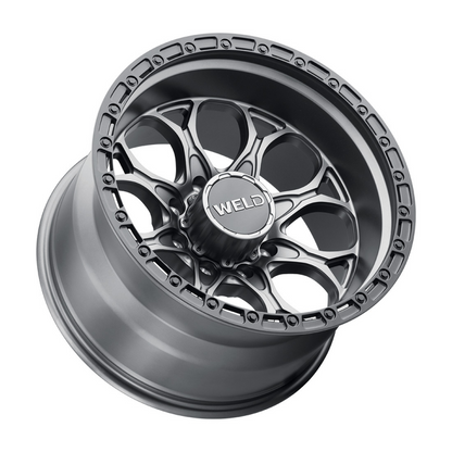 Weld Off-Road W107 20X10 Ledge 8 8X180 ET-18 BS 4.75 Satin Gun / Black Ring 124.3
