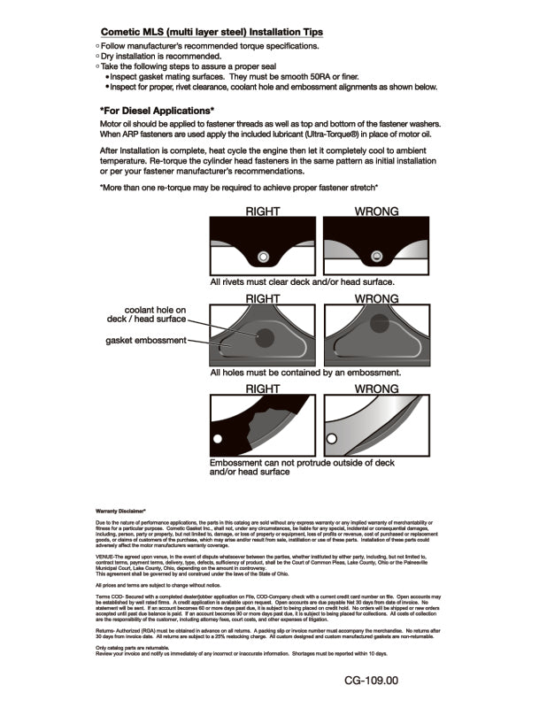 Cometic Buick Big Block V8 .045in MLS Cylinder Head Gasket - 4.385in Bore