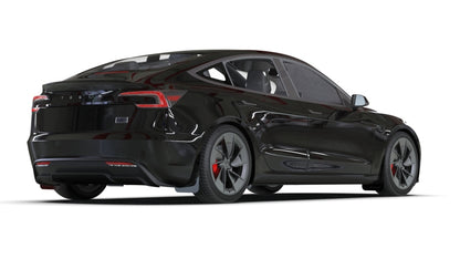 Rally Armor 24-25 Tesla Model 3 Highland Black UR Mud Flap Metallic Black Logo