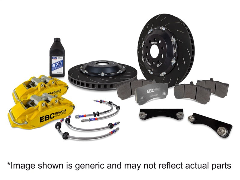 EBC Racing 02-09 Nissan 350Z 3.5L Yellow Apollo-6 Calipers 355mm Rotors Front Big Brake Kit