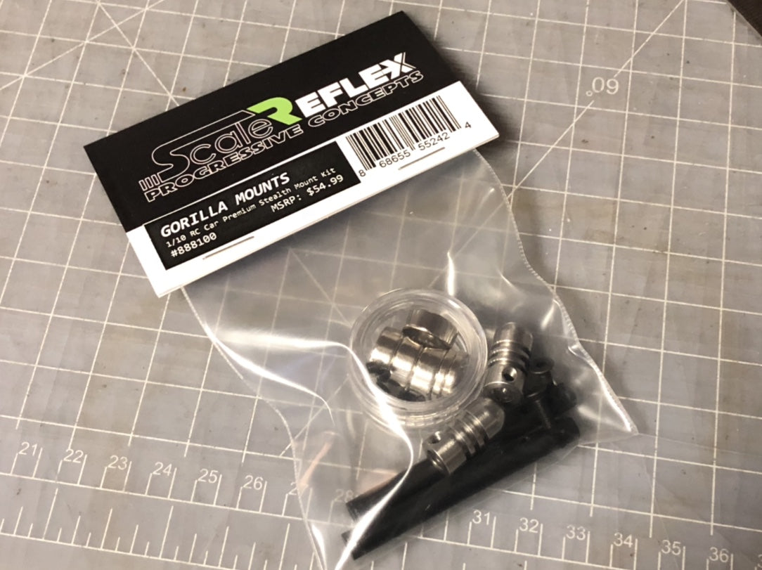 Scale Reflex - BLACK Gorilla Mounts Stealth Magnet Mount Body Post-Less Kit Magnets (FRONT + REAR)  888100