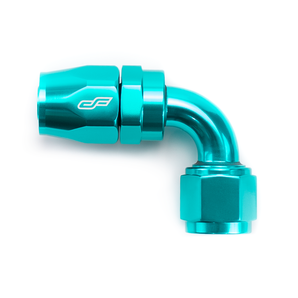 ColorFittings  - 10 AN 90 Degree Female Aluminum Hose End Fitting