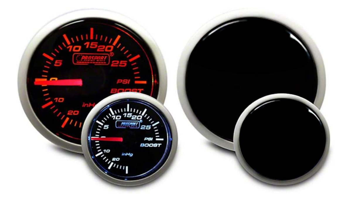 Prosport Gauges - 2-1/16" Amber / White Mechanical Boost Gauge