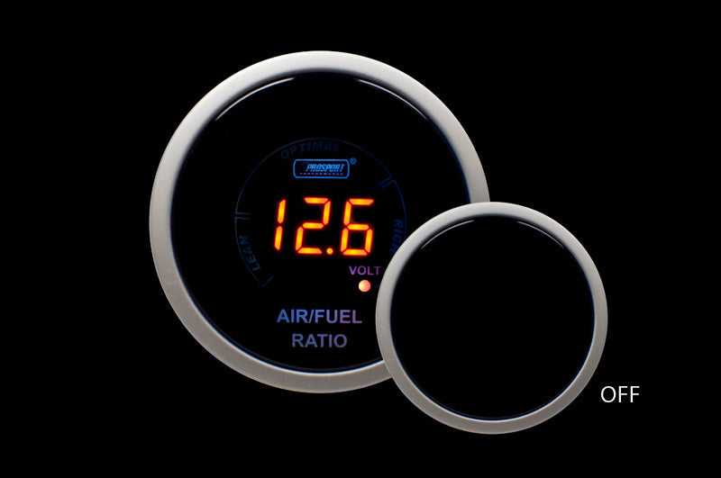 Prosport Gauges - 2-1/16" Digital Air Fuel Ratio & Volt Gauge-Amber