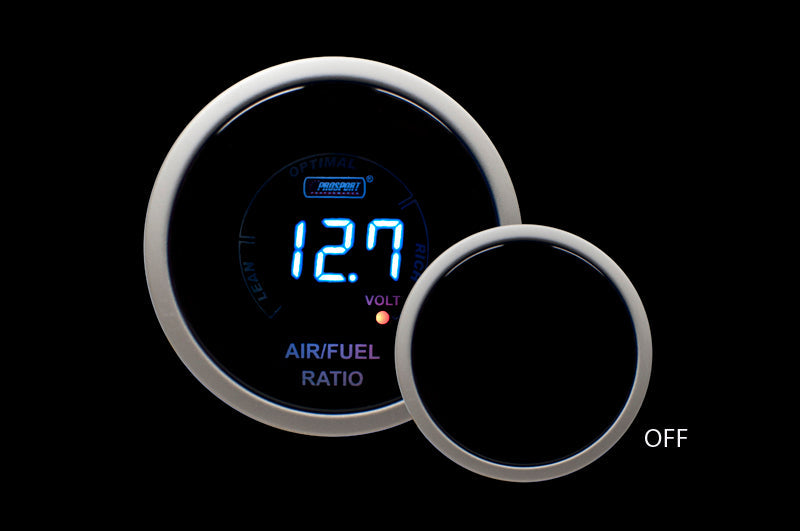 Prosport Gauges - 2-1/16" Digital Air Fuel Ratio & Volt Gauge - Blue
