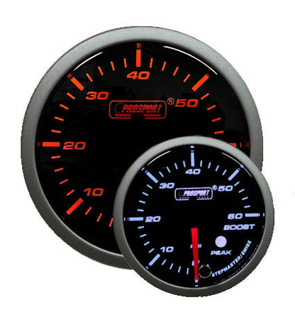 Prosport Gauges - 2-1/16" Premium Amber / White Electric Boost gauge 0-60 PSI