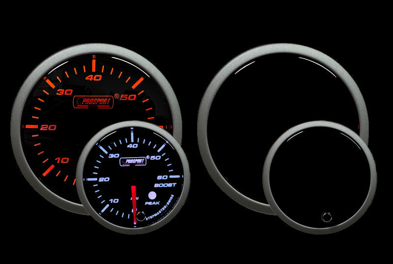 Prosport Gauges - 2-1/16" Premium Amber / White Electric Boost gauge 0-60 PSI