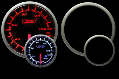 Prosport Gauges - 2-3/8" Amber/White Premium Oil Pressure Gauge
