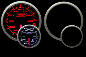 Prosport Gauges - 2-3/8" Amber/White Premium Oil Temperature Gauge