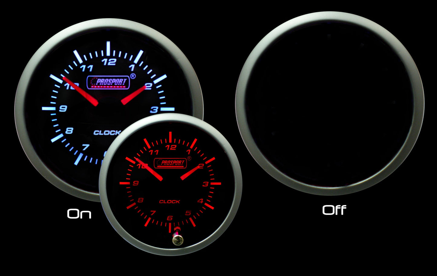 Prosport Gauges - 2-1/16" Premium Amber / White 12 volt Premium Clock