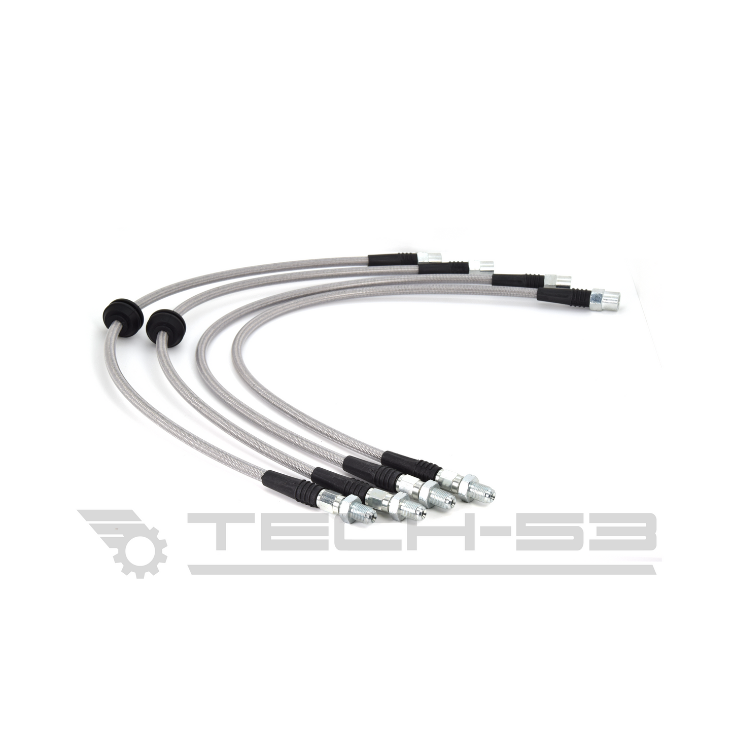 TECH 53 - BMW E46 (NON-M) FRONT/REAR Stainless Steel Complete 4 Brake Line Kit - DOT Compliant
