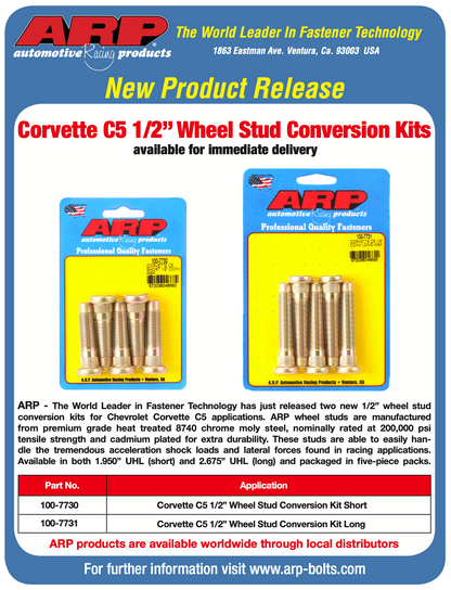 ARP Chevrolet Corvette C5 Short 1/2in Conversion Wheel Stud Kit