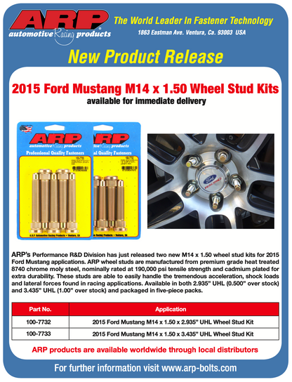 ARP 2015 Ford Mustang M14 1in Over Stock Length Wheel Stud Kit