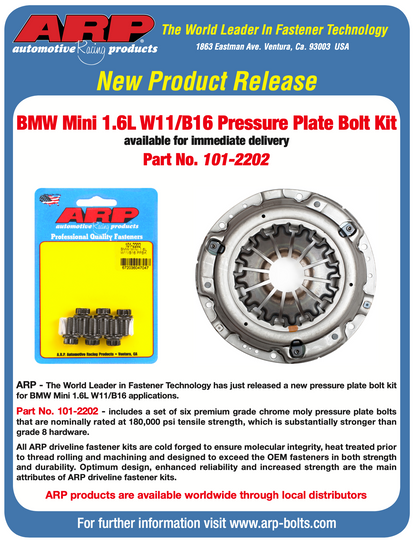 ARP Mini 1.6L W11/B16 Pressure Plate Bolt Kit