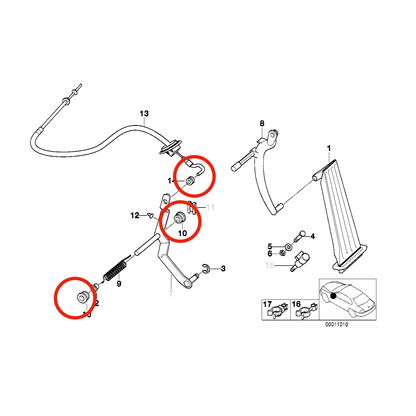 BMW E36 Gas Pedal Bushing Rebuild Kit
