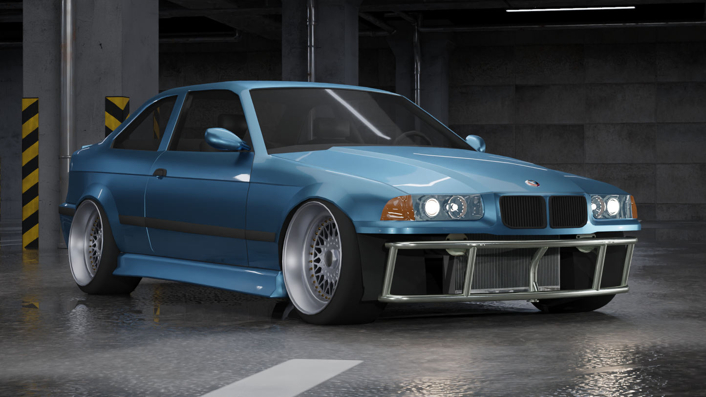 True Focus Fabrication - BMW E36 - Dual Row Front Bash Bar