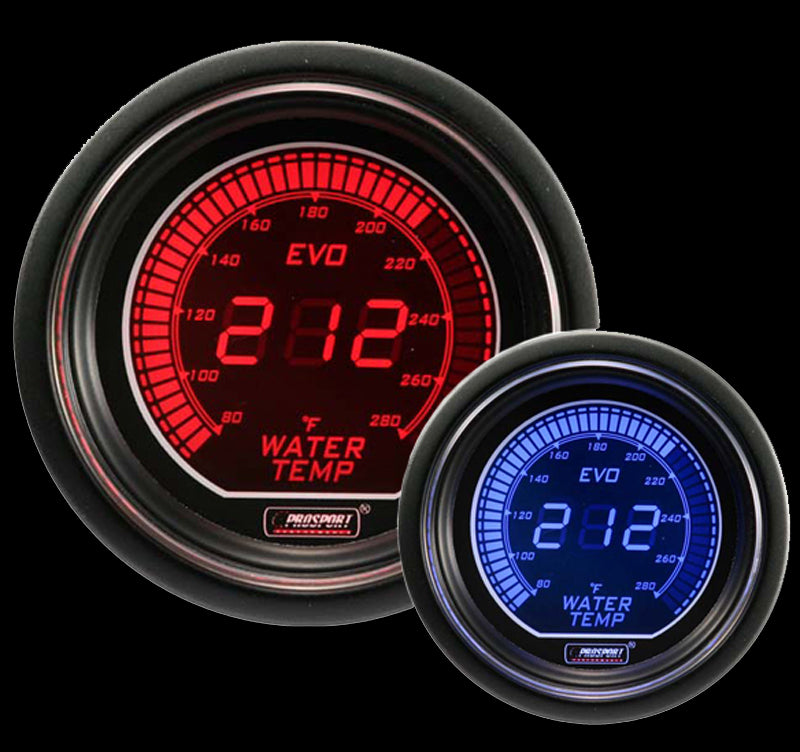 Prosport Gauges - 2-1/16" Evo Electrical Water Temperature Gauge