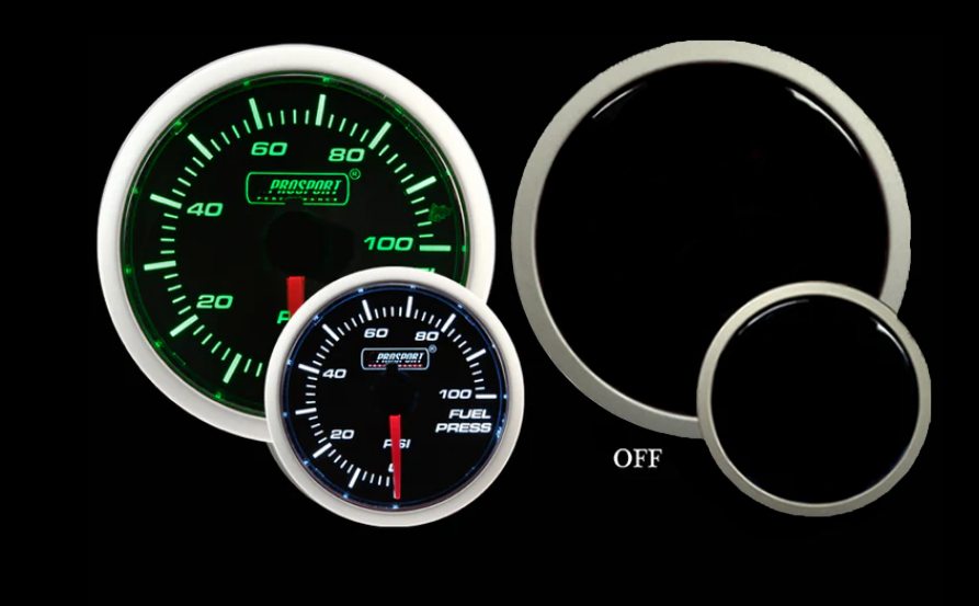 Prosport Gauges - 2-1/16" Green/White Fuel Pressure Gauge