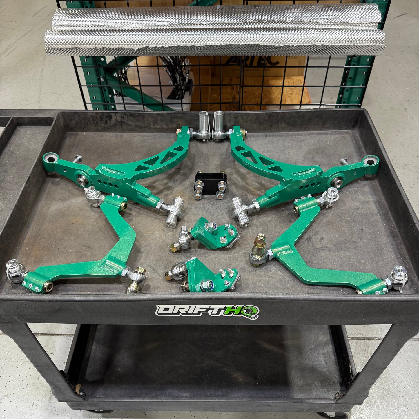 [GARAGE SALE] - FDF Raceshop - Nissan 350Z/ Infiniti G35 Mild Mantis Angle Kit - FDF Green / No Offset Rack Spacer / Include ON-CAR Adjustable Upper Control Arms
