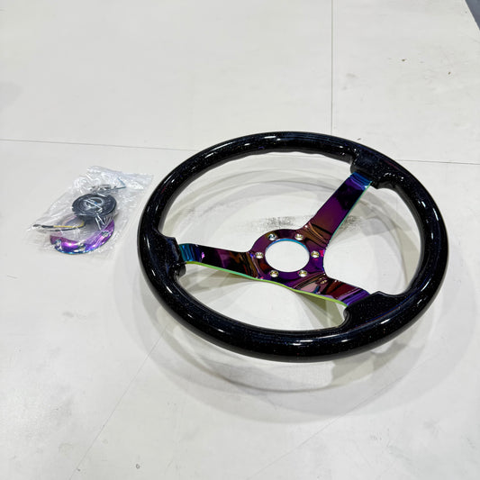 [GARAGE SALE] - NRG - 350MM 3" DEEP DISH WOOD GRAIN STEERING WHEEL