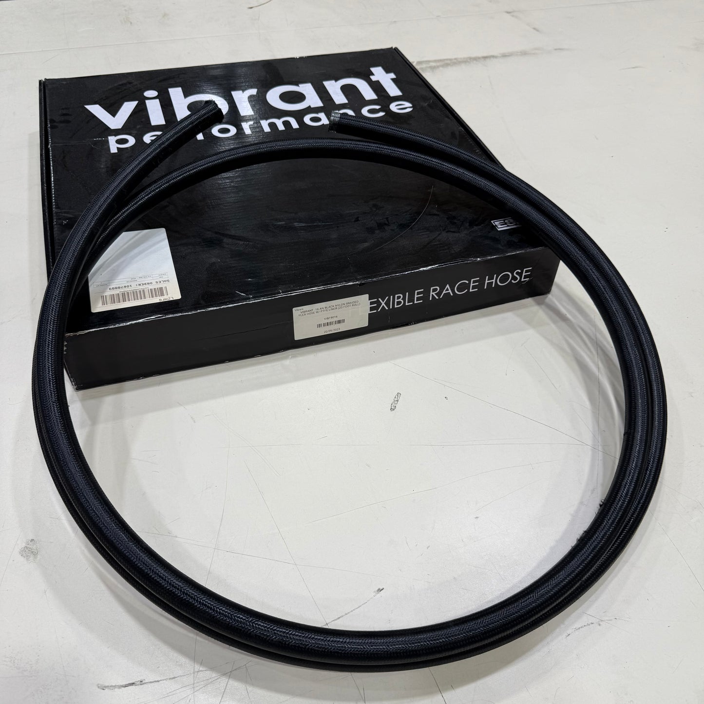 [GARAGE SALE] - Vibrant -16 AN Black Nylon Braided Flex Hose w/ PTFE Liner (20 Foot Roll)