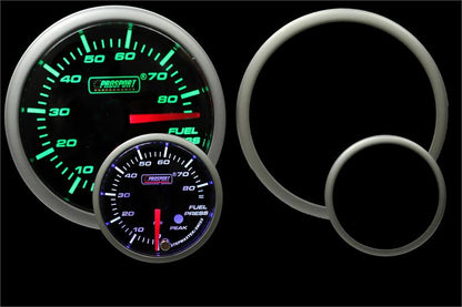Prosport Gauges - 2-1/16" Green/White Premium Fuel Pressure Gauge