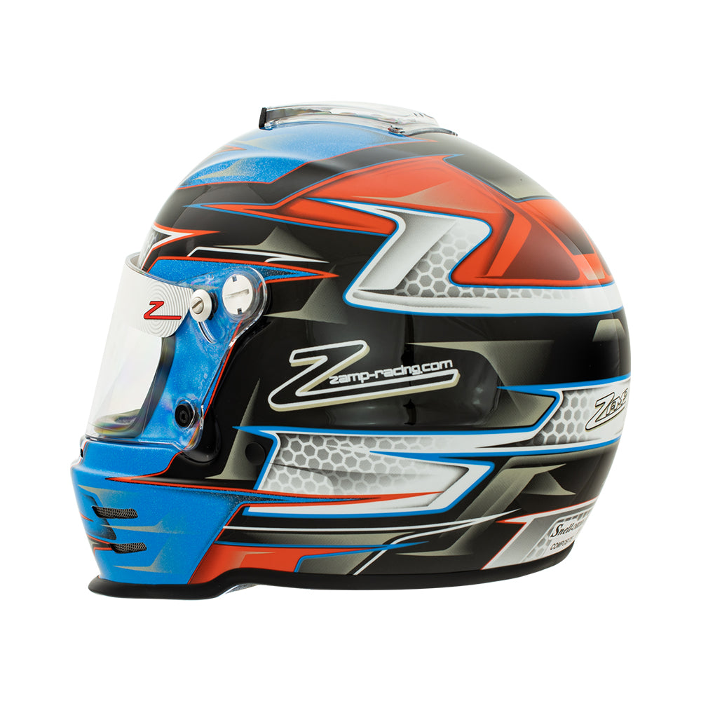 Zamp RZ-42Y Youth Snell CMR2016 Helmet Z21 Series Shield Orange/Blue 57cm