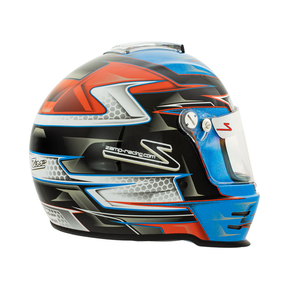 Zamp RZ-42Y Youth Snell CMR2016 Helmet Z21 Series Shield Orange/Blue 56cm