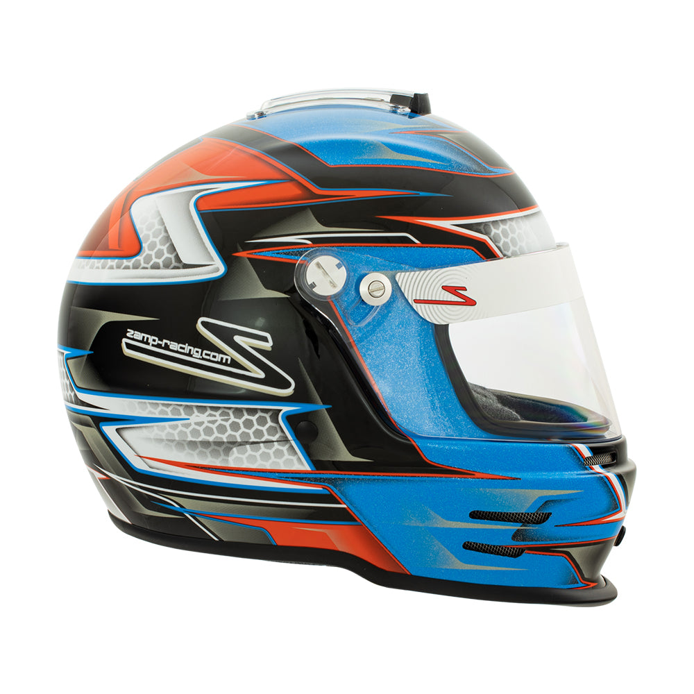 Zamp RZ-42Y Youth Snell CMR2016 Helmet Z21 Series Shield Orange/Blue 56cm