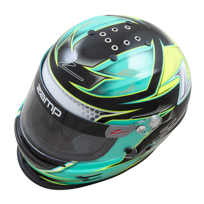 Zamp RZ-42Y Youth Snell CMR2016 Helmet Z21 Series Shield Green/Silver 54cm