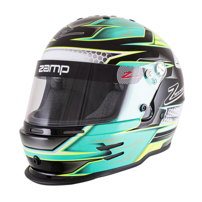 Zamp RZ-42Y Youth Snell CMR2016 Helmet Z21 Series Shield Green/Silver 56cm