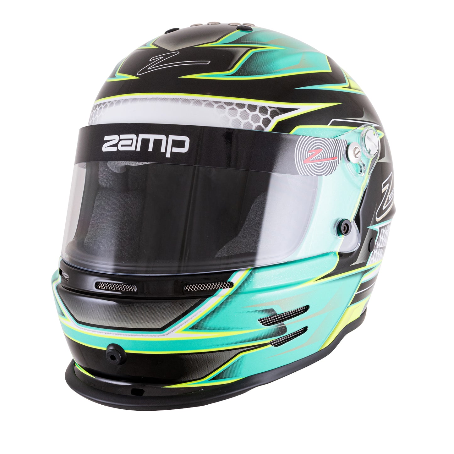 Zamp RZ-42Y Youth Snell CMR2016 Helmet Z21 Series Shield Green/Silver 54cm