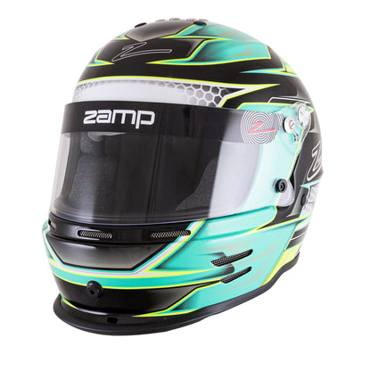Zamp RZ-42Y Youth Snell CMR2016 Helmet Z21 Series Shield Green/Silver 56cm