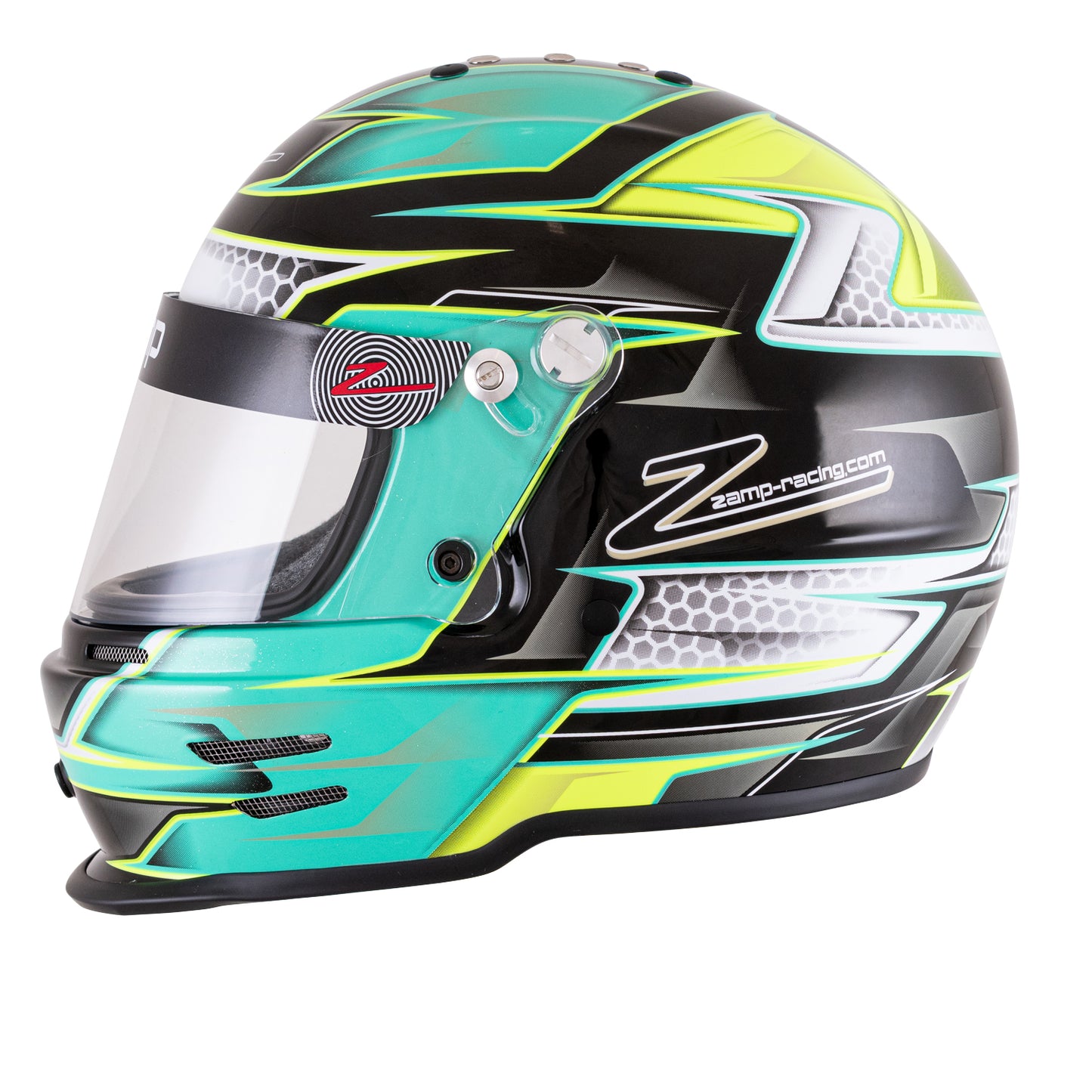 Zamp RZ-42Y Youth Snell CMR2016 Helmet Z21 Series Shield Green/Silver 54cm