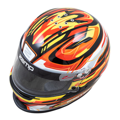 Zamp RZ-42Y Youth Snell CMR2016 Helmet Z21 Series Shield Blk/Red/Org 52cm
