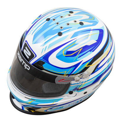 Zamp RZ-42Y Youth Snell CMR2016 Helmet Z21 Series Shield White/Blu/Lt Blu 54cm