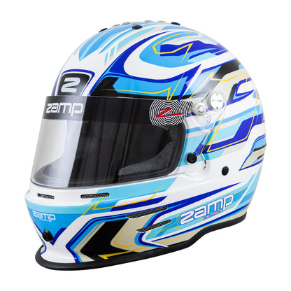 Zamp RZ-42Y Youth Snell CMR2016 Helmet Z21 Series Shield White/Blu/Lt Blu 56cm