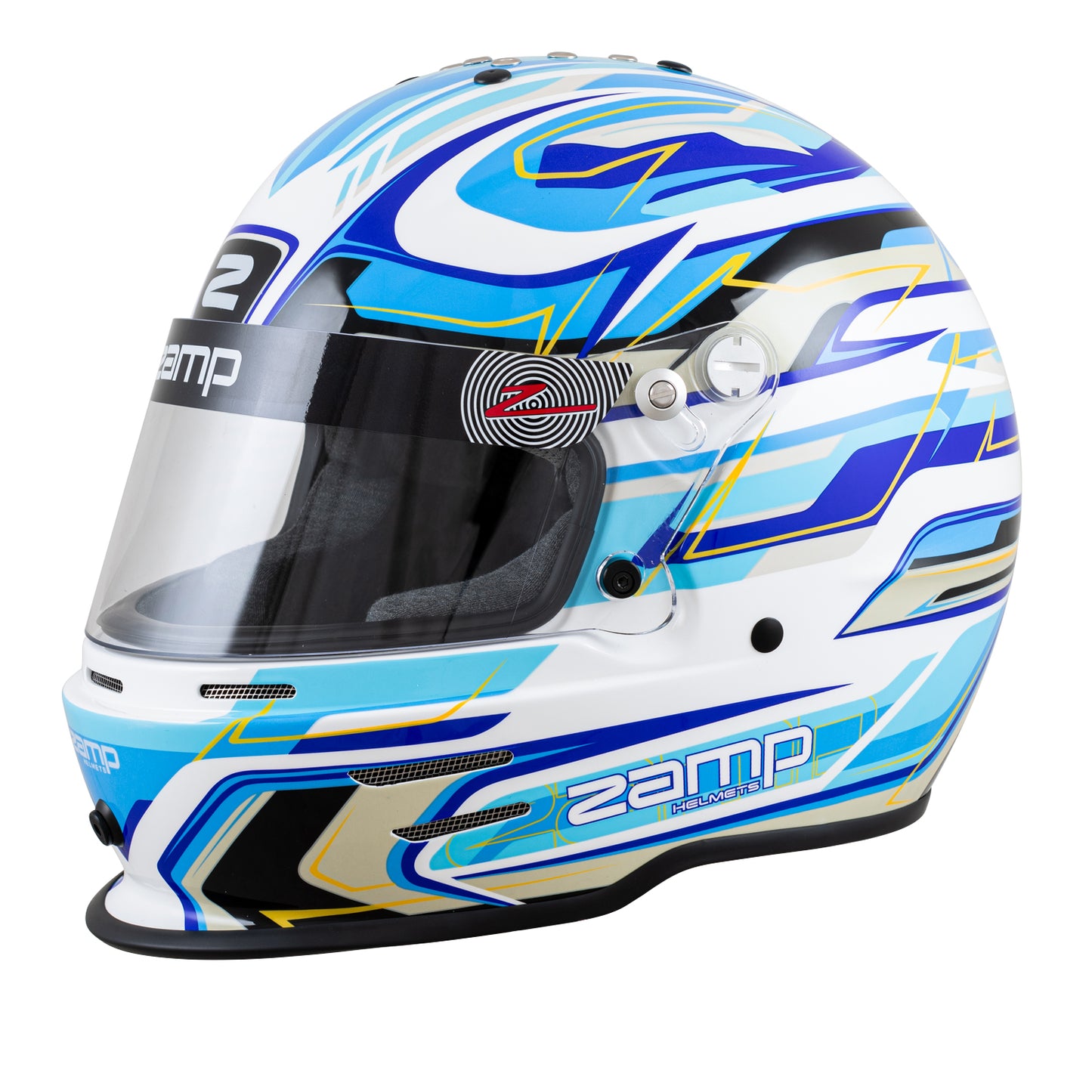 Zamp RZ-42Y Youth Snell CMR2016 Helmet Z21 Series Shield White/Blu/Lt Blu 57cm