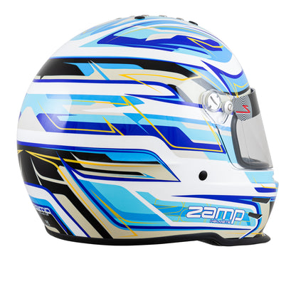 Zamp RZ-42Y Youth Snell CMR2016 Helmet Z21 Series Shield White/Blu/Lt Blu 57cm